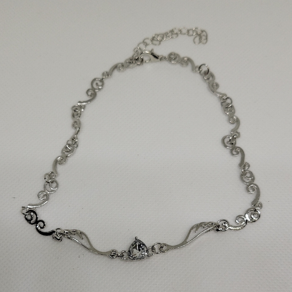 Heart & Wings Silver Tone 12" Ankle Bracelet